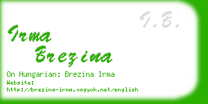 irma brezina business card